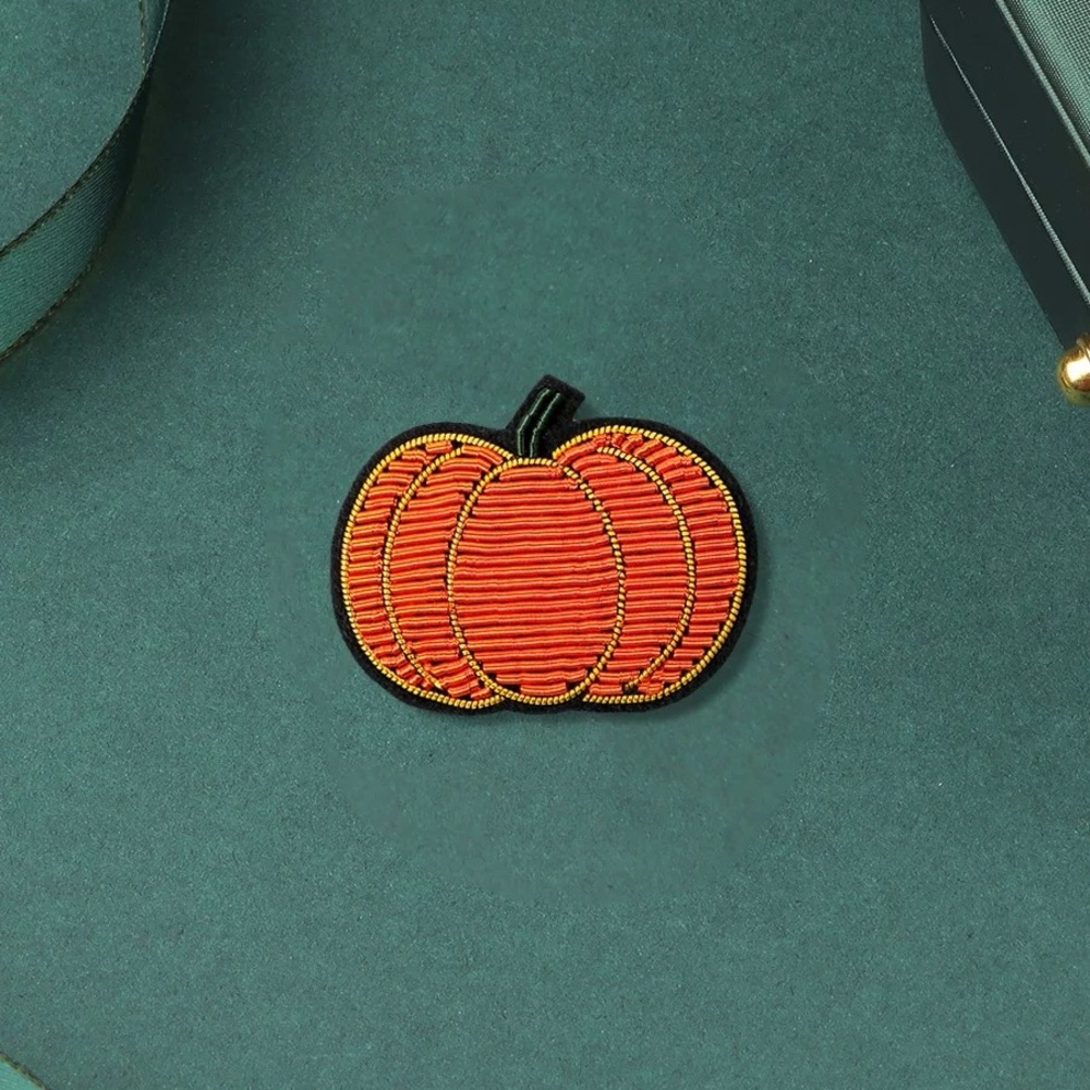 Embroidered Pumpkin Brooch NWT
